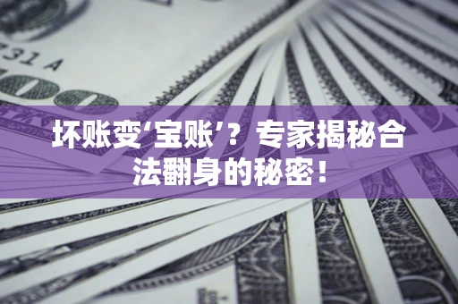 北京坏账变‘宝账’？专家揭秘合法翻身的秘密！