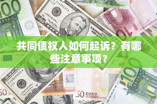 北京共同债权人如何起诉？有哪些注意事项？